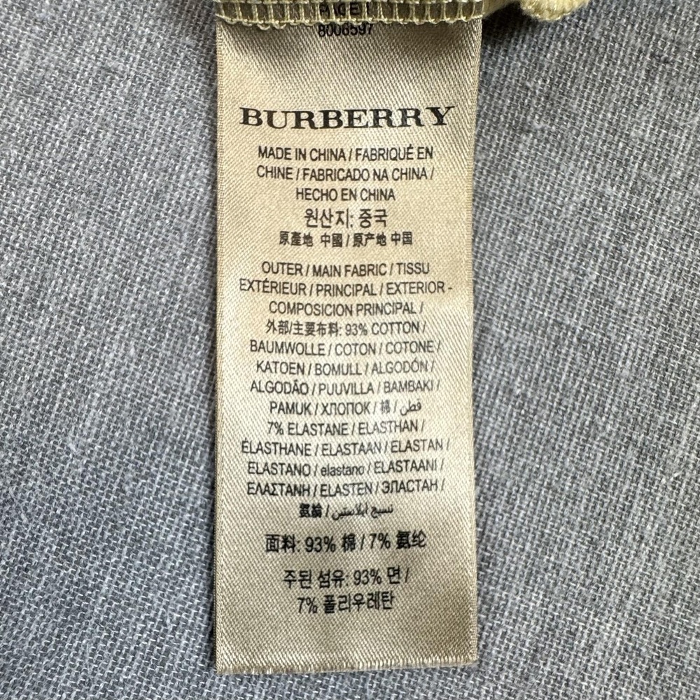 Burberry Shirt Womens XL Yellow Nova Check Cuff Short Sleeve Stretch Crewneck - Picture 5 of 8